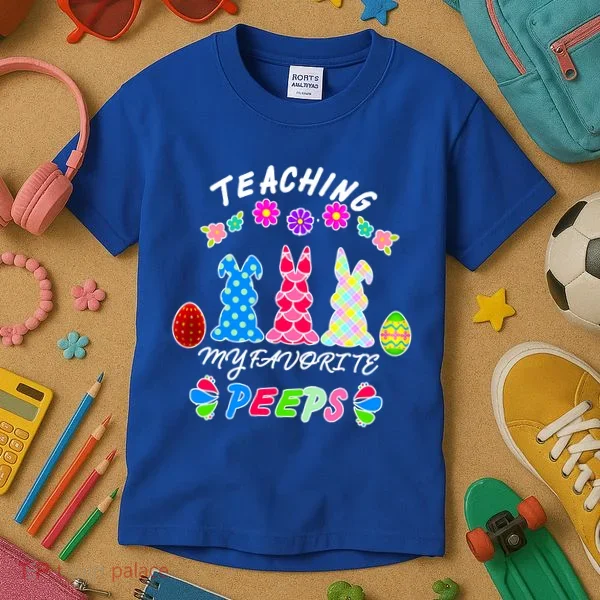 Teaching My Favorite Peeps Cute Easter Bunnies Kids T-Shirt