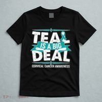 Teal Is A Big Deal Cervical Cancer Awareness T-Shirt thumb 5