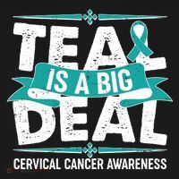 Teal Is A Big Deal Cervical Cancer Awareness Bucket Hat thumb 4