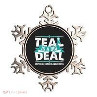 Teal Is A Big Deal Cervical Cancer Awareness Ornament thumb 0