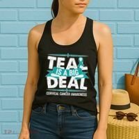 Teal Is A Big Deal Cervical Cancer Awareness Women's Tank Top thumb 2