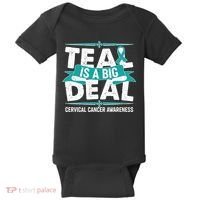 Teal Is A Big Deal Cervical Cancer Awareness Baby Bodysuit thumb 0