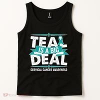 Teal Is A Big Deal Cervical Cancer Awareness Tank Top thumb 2