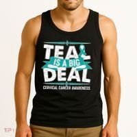 Teal Is A Big Deal Cervical Cancer Awareness Tank Top thumb 3