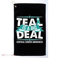 Teal Is A Big Deal Cervical Cancer Awareness Golf Towel thumb 0
