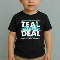 Teal Is A Big Deal Cervical Cancer Awareness Toddler T-Shirt thumb 2