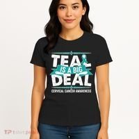 Teal Is A Big Deal Cervical Cancer Awareness Women's T-Shirt thumb 4