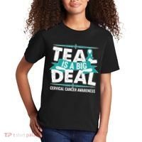 Teal Is A Big Deal Cervical Cancer Awareness Kids T-Shirt thumb 2