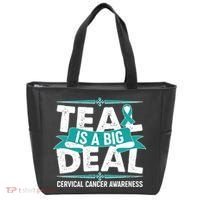 Teal Is A Big Deal Cervical Cancer Awareness Tote Bag thumb 0