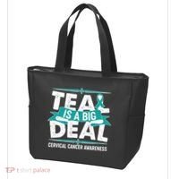 Teal Is A Big Deal Cervical Cancer Awareness Tote Bag thumb 3