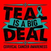 Teal Is A Big Deal Cervical Cancer Awareness Santa Hat thumb 1
