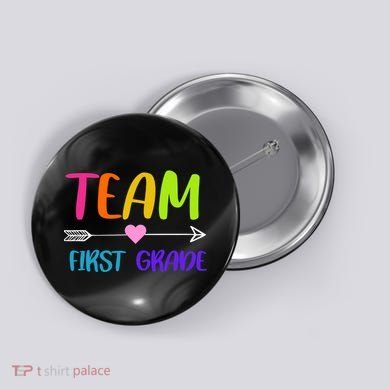 Team 1st Grade Arrow Heart Button