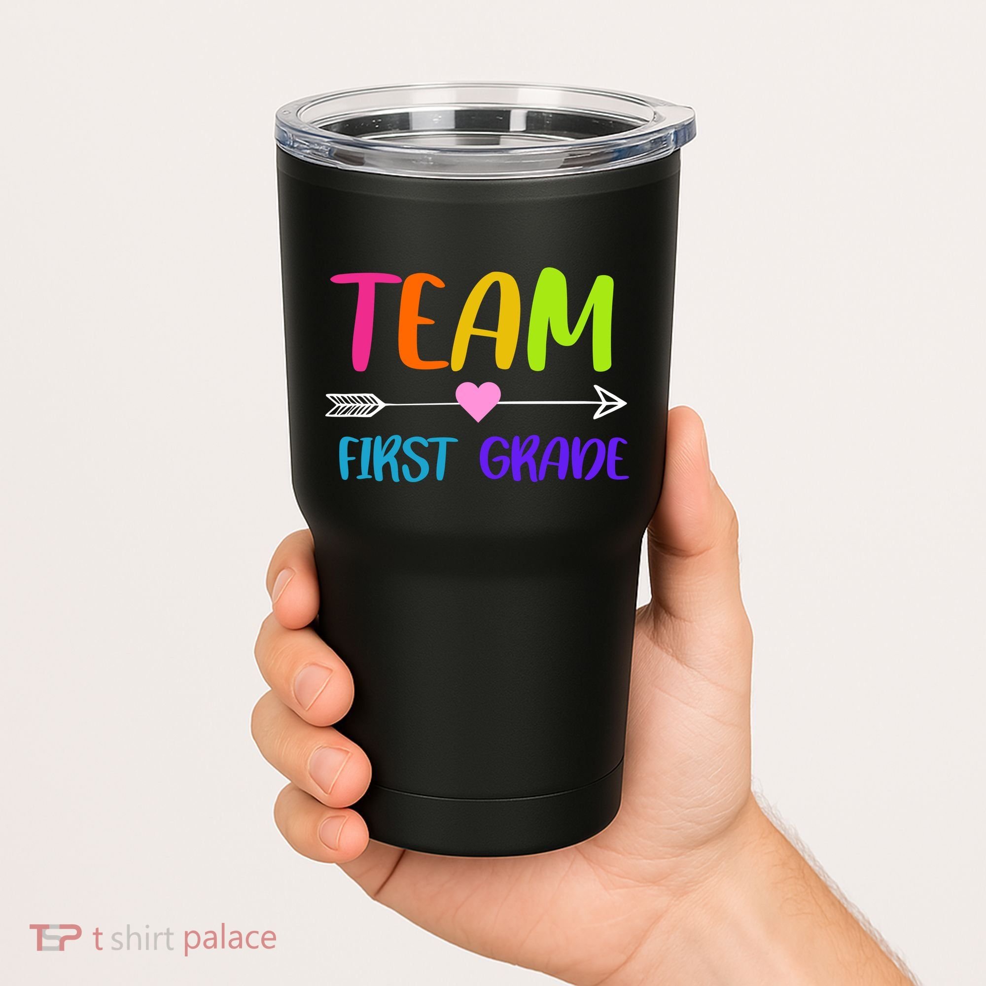 Team 1st Grade Arrow Heart Tumbler