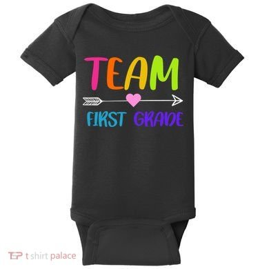 Team 1st Grade Arrow Heart Baby Bodysuit
