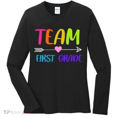 Team 1st Grade Arrow Heart Women's Long Sleeve Shirt