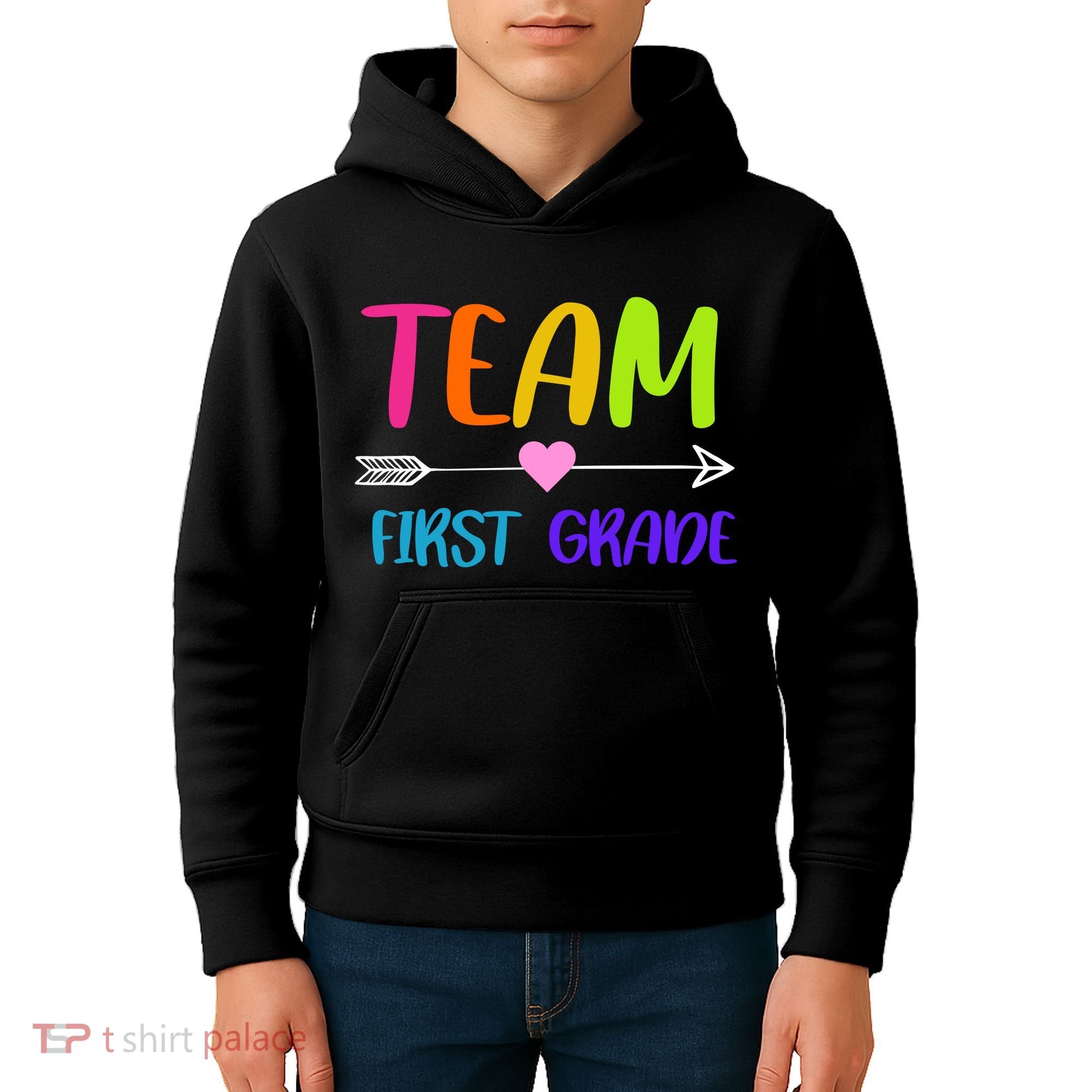 Team 1st Grade Arrow Heart Kids Hoodie