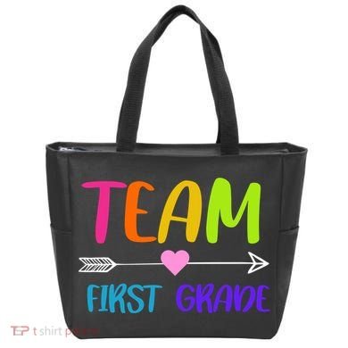 Team 1st Grade Arrow Heart Tote Bag
