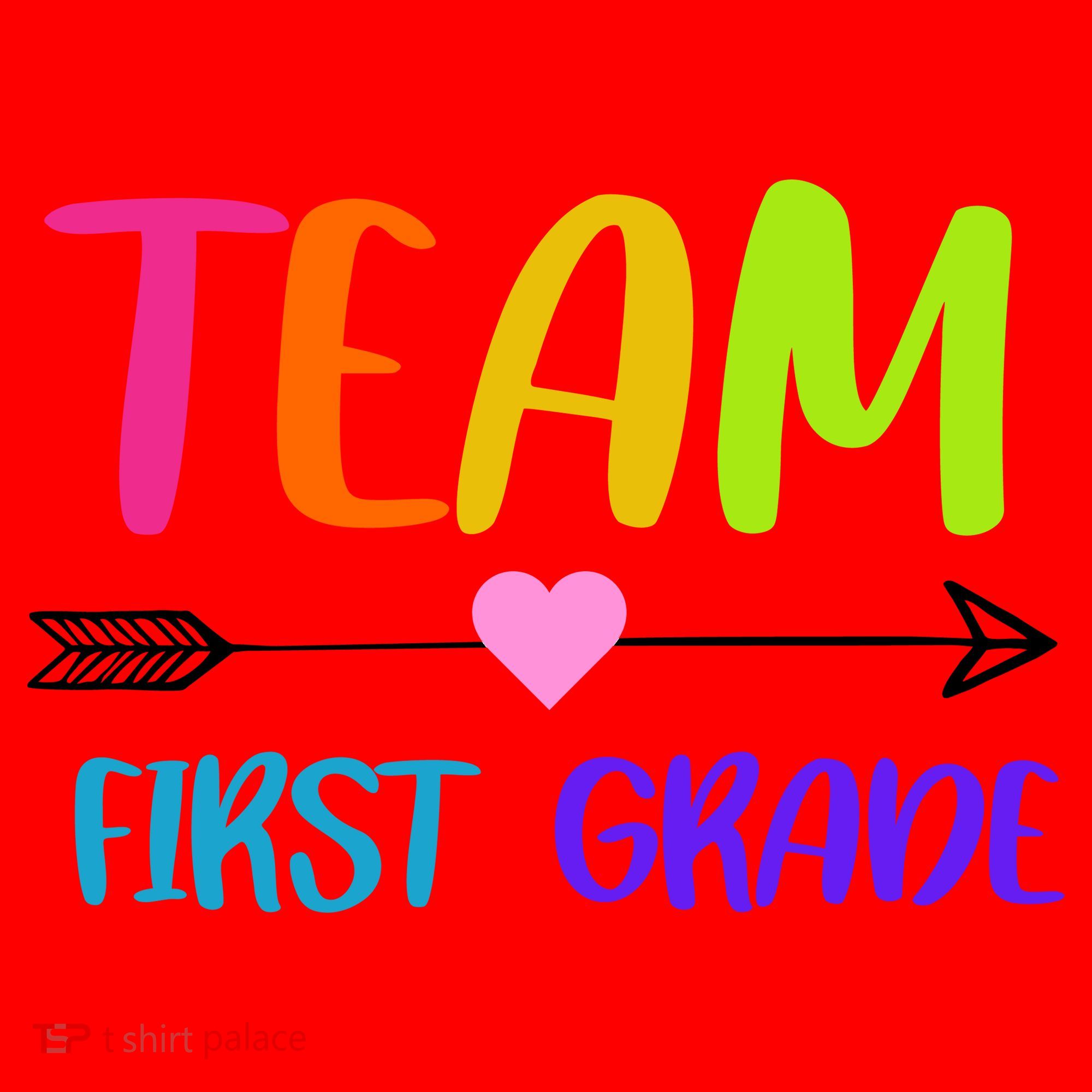 Team 1st Grade Arrow Heart Santa Hat