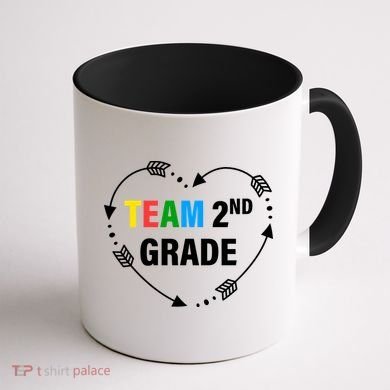 Team 2nd Grade Arrow Heart Coffee Mug back