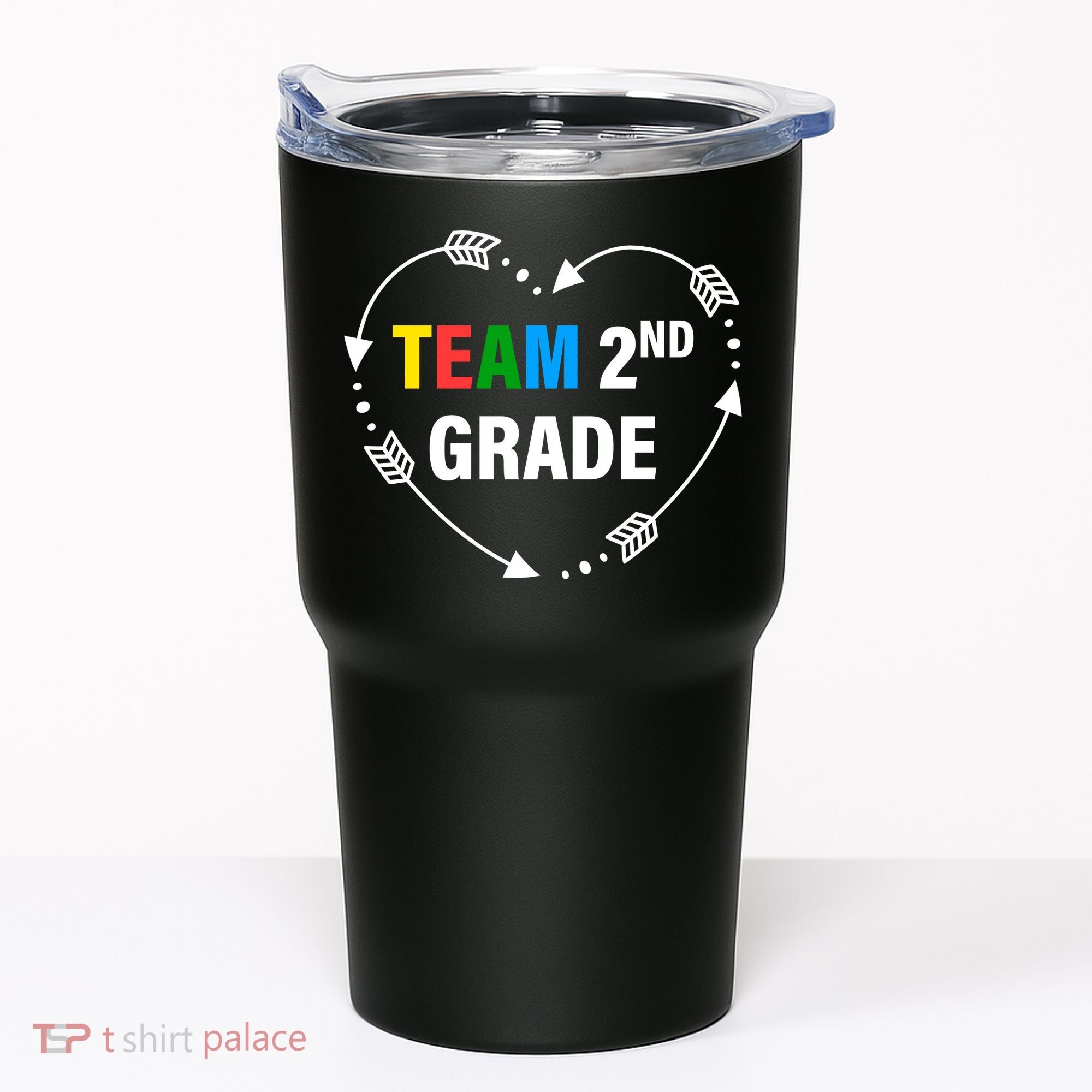 Team 2nd Grade Arrow Heart Tumbler