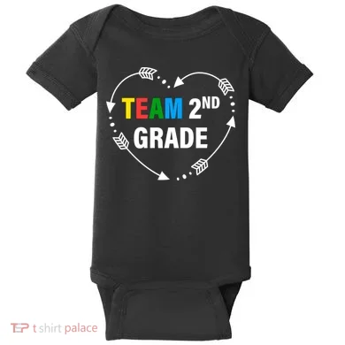 Team 2nd Grade Arrow Heart Baby Bodysuit