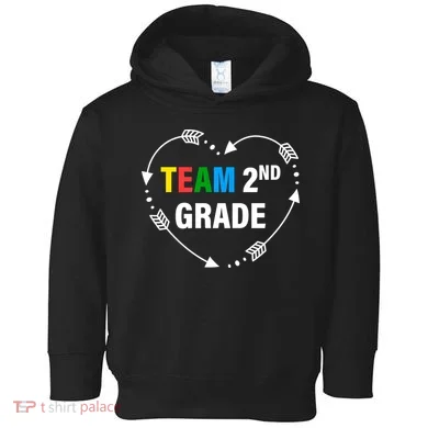 Team 2nd Grade Arrow Heart Toddler Hoodie