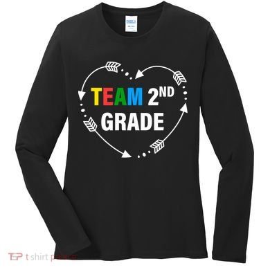 Team 2nd Grade Arrow Heart Women's Long Sleeve Shirt