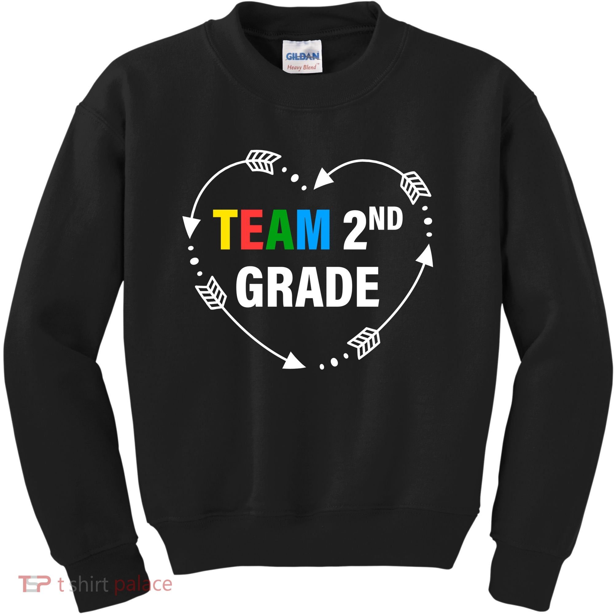 Team 2nd Grade Arrow Heart Kids Sweatshirt