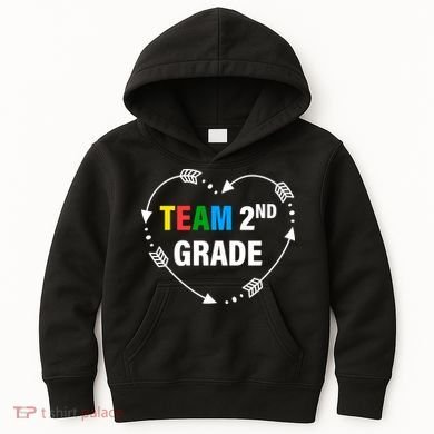 Team 2nd Grade Arrow Heart Kids Hoodie