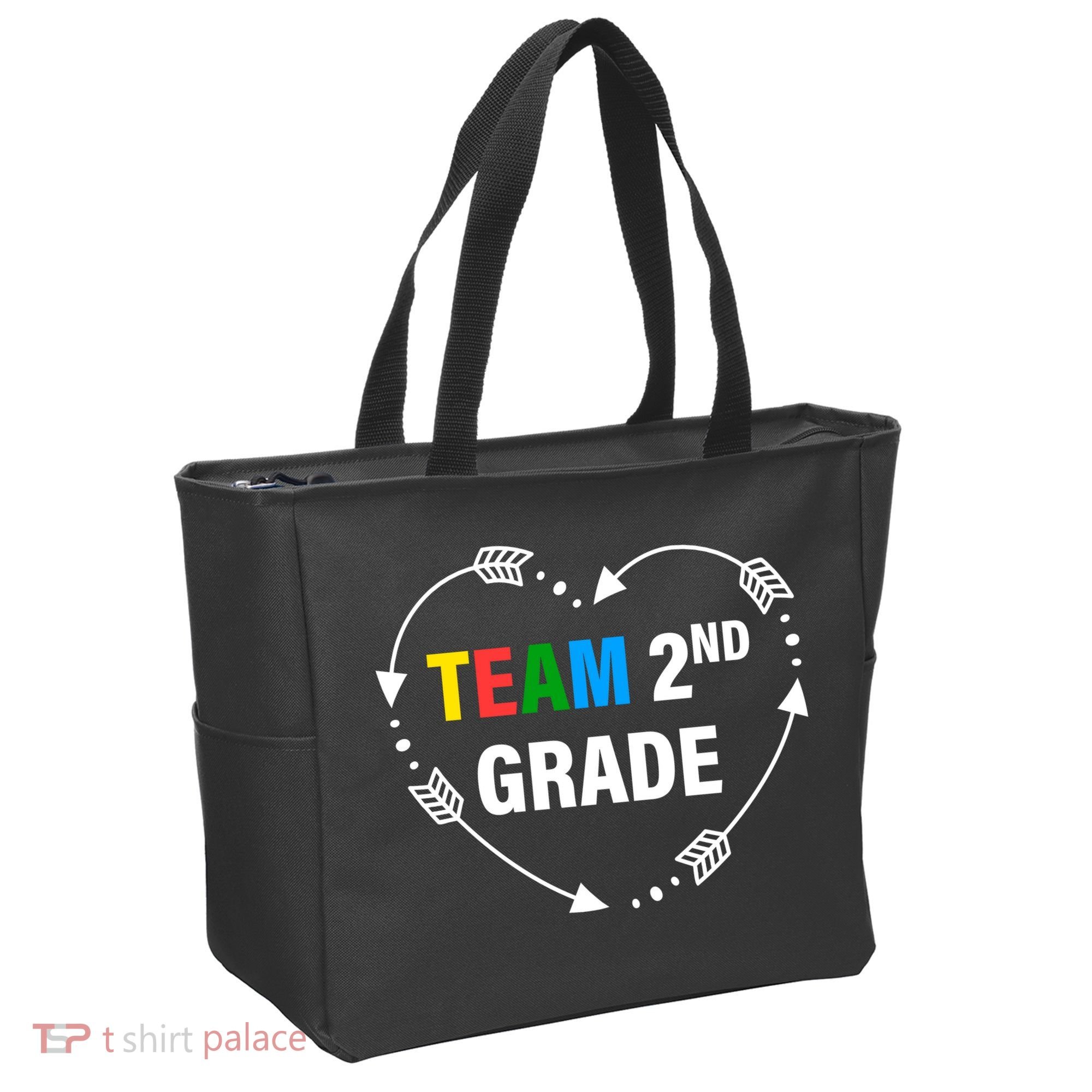 Team 2nd Grade Arrow Heart Tote Bag