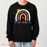 Team 2nd Grade Cute Rainbow Teachers Students Women's Sweatshirt thumb 0