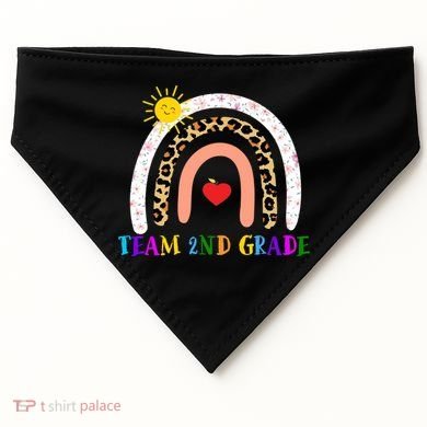 Team 2nd Grade Cute Rainbow Teachers Students USA-Made Doggie Bandana