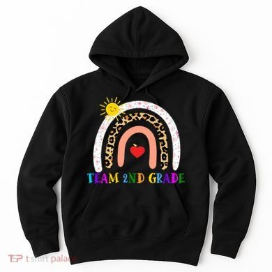 Team 2nd Grade Cute Rainbow Teachers Students Hoodie