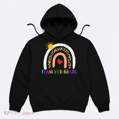Team 2nd Grade Cute Rainbow Teachers Students Hoodie