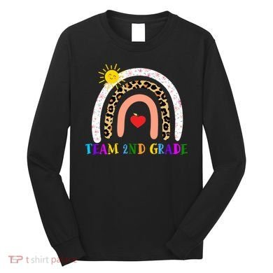 Team 2nd Grade Cute Rainbow Teachers Students Long Sleeve Shirt