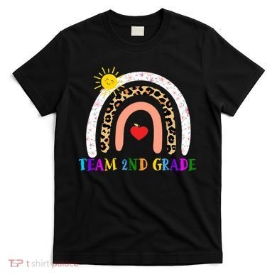 Team 2nd Grade Cute Rainbow Teachers Students T-Shirt