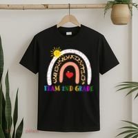 Team 2nd Grade Cute Rainbow Teachers Students T-Shirt thumb 2