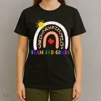 Team 2nd Grade Cute Rainbow Teachers Students T-Shirt thumb 4