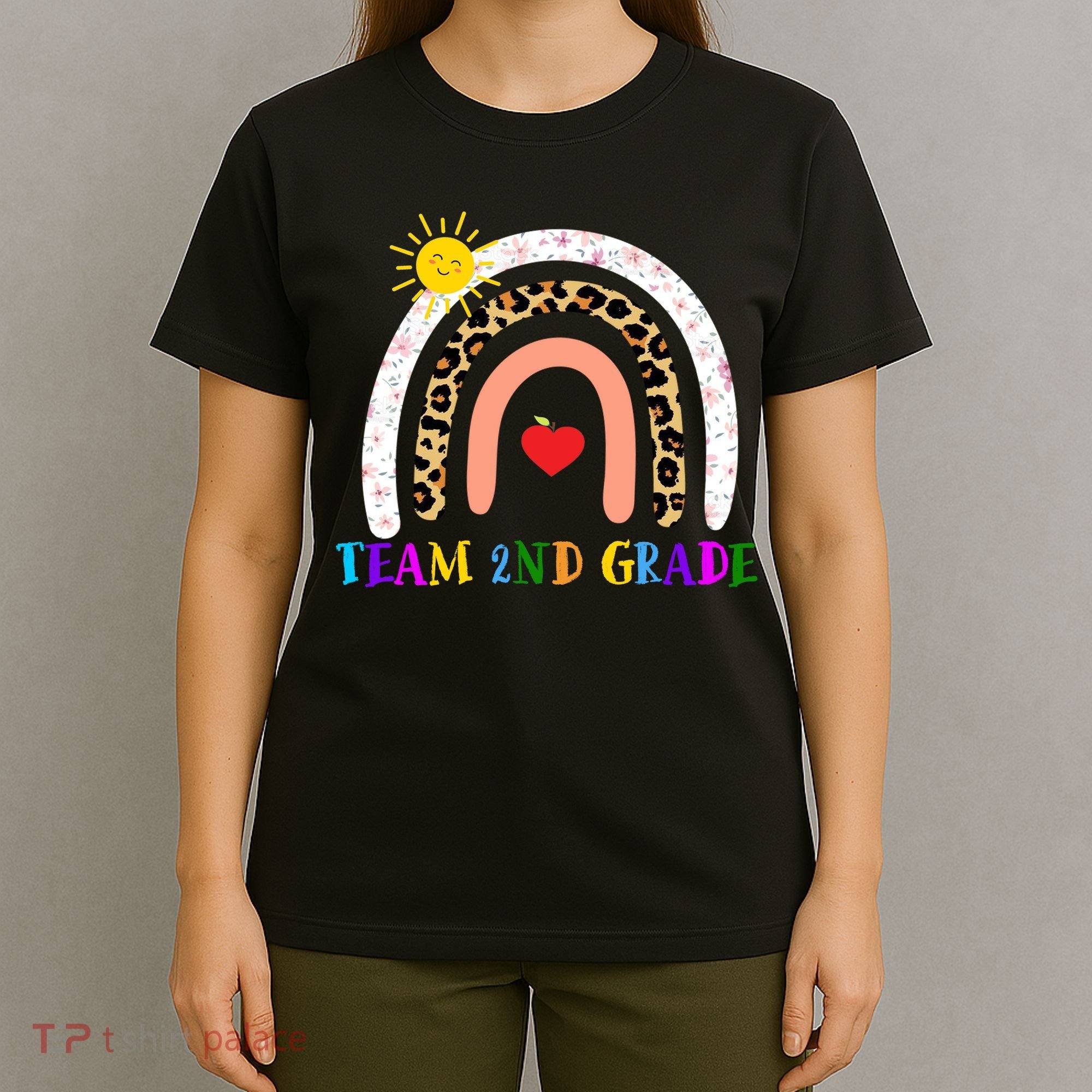 Team 2nd Grade Cute Rainbow Teachers Students T-Shirt