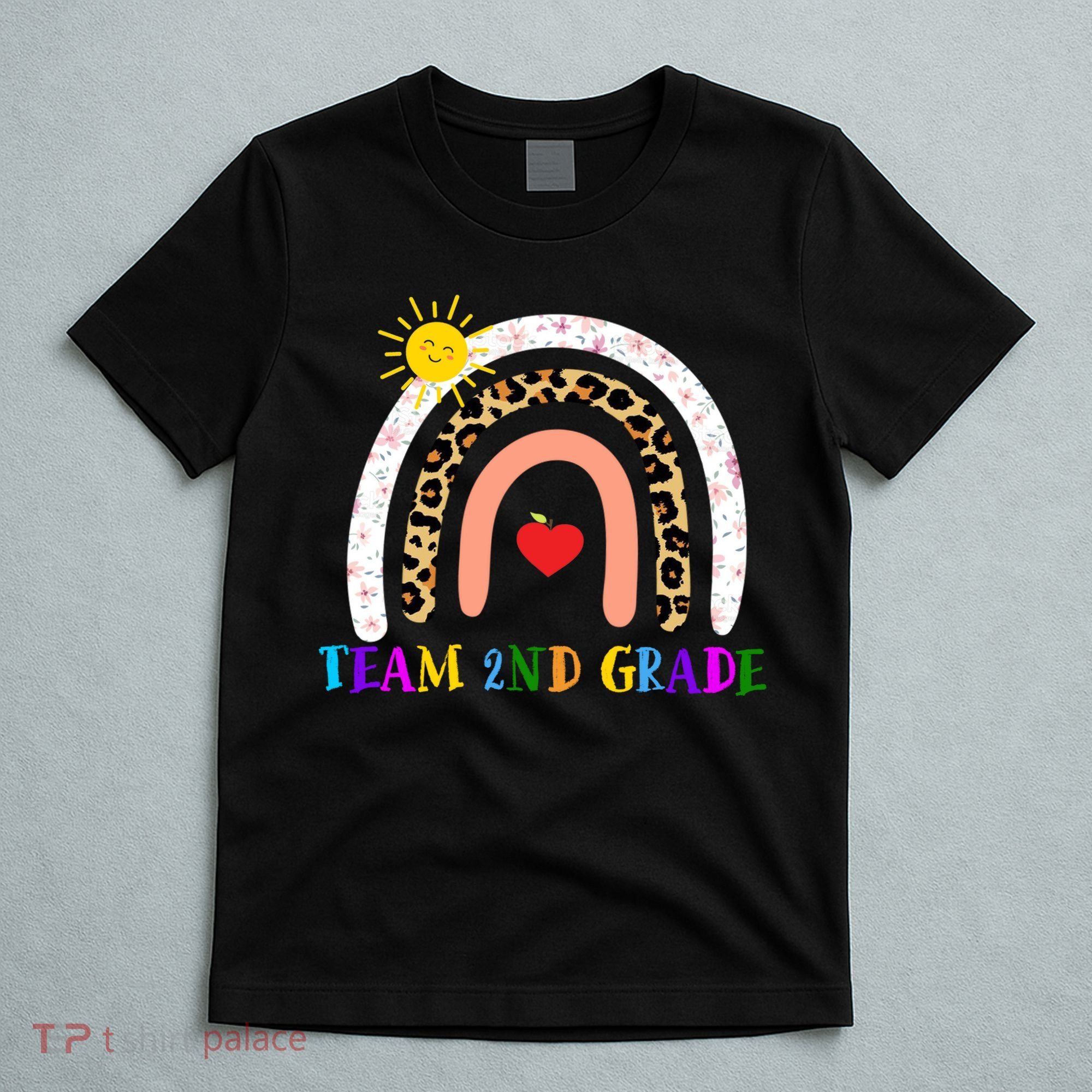 Team 2nd Grade Cute Rainbow Teachers Students T-Shirt