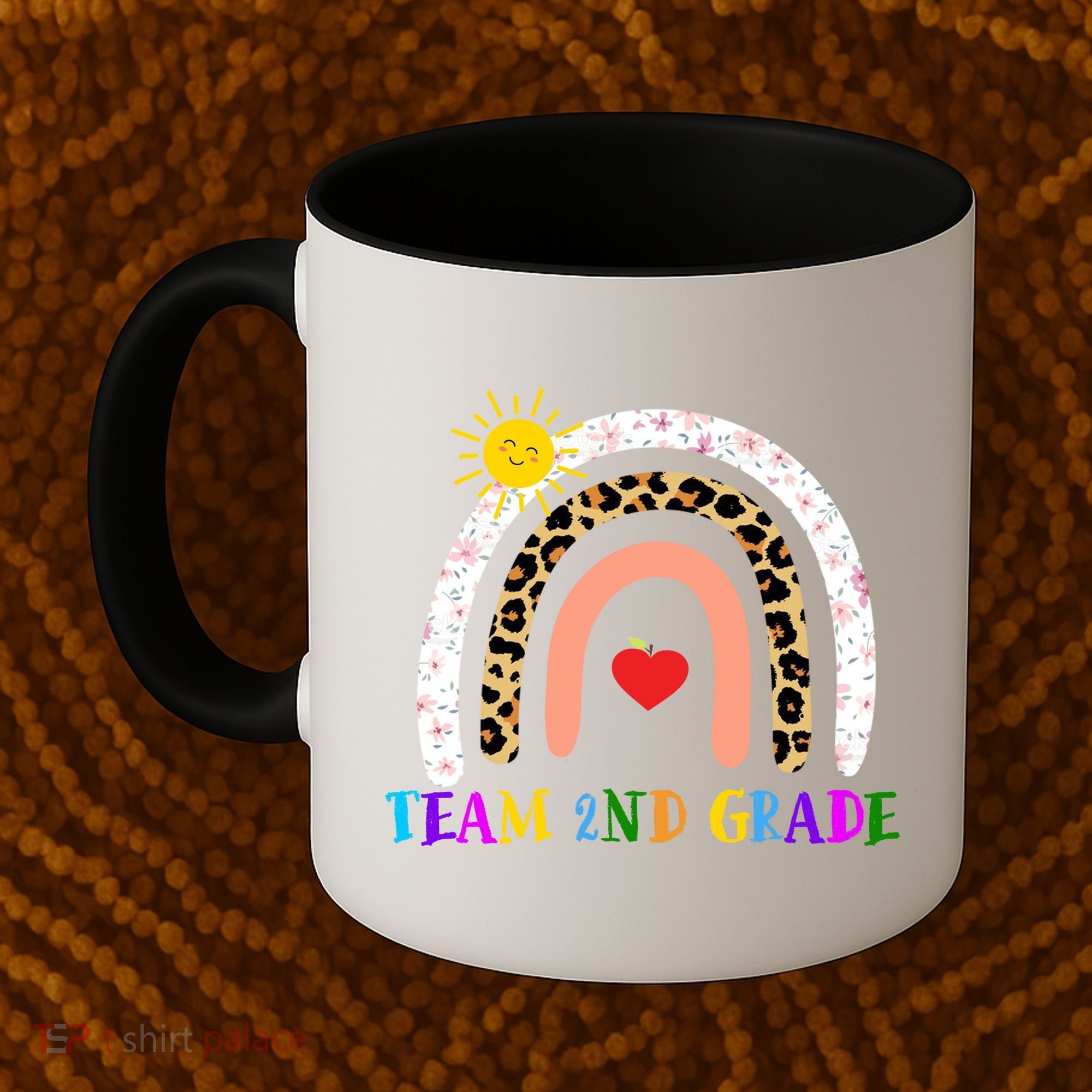 Team 2nd Grade Cute Rainbow Teachers Students Coffee Mug
