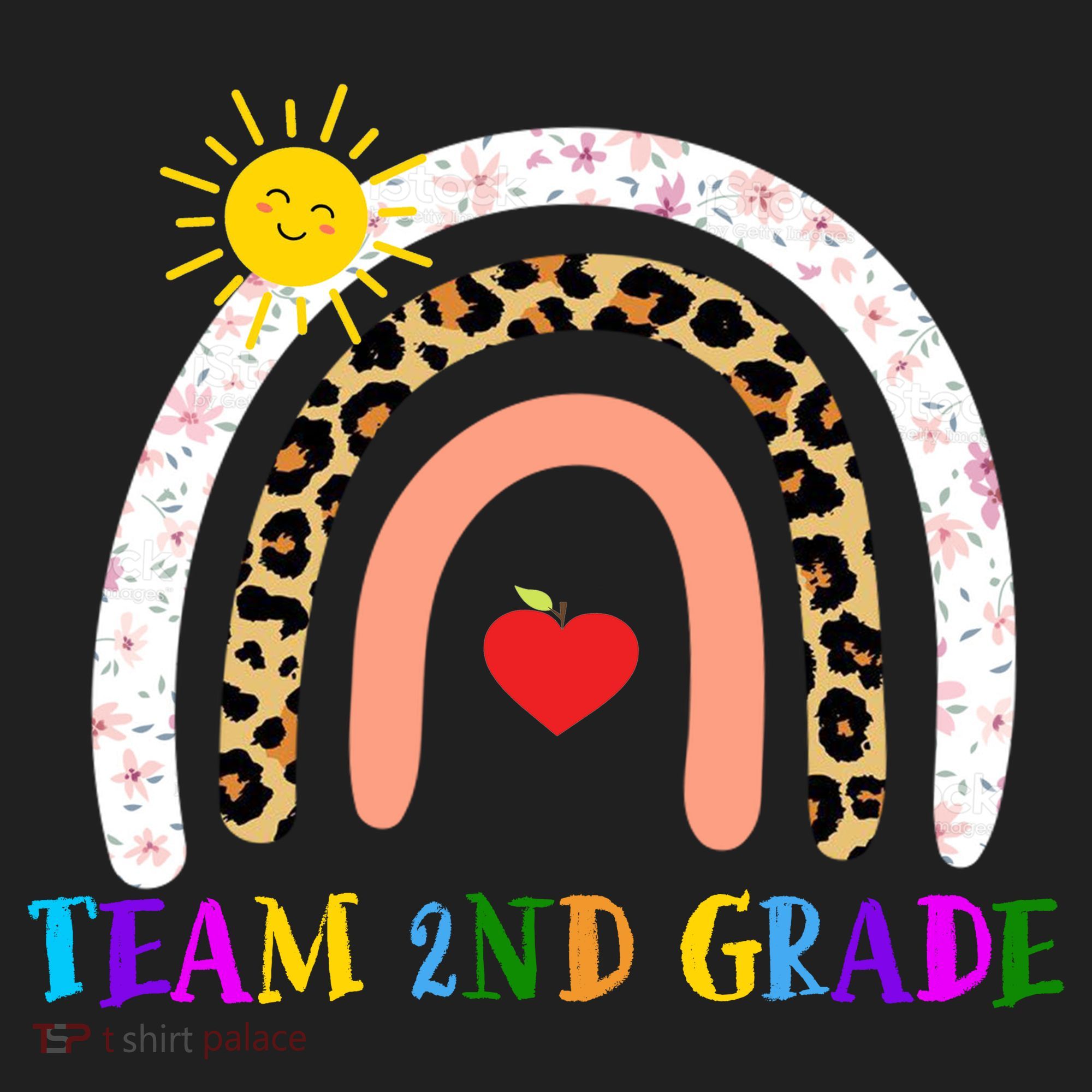Team 2nd Grade Cute Rainbow Teachers Students Beanie