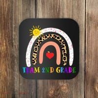 Team 2nd Grade Cute Rainbow Teachers Students Coaster thumb 0