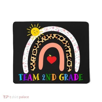 Team 2nd Grade Cute Rainbow Teachers Students Mousepad