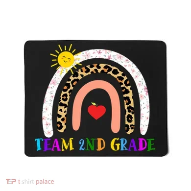 Team 2nd Grade Cute Rainbow Teachers Students Mousepad
