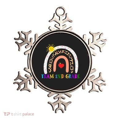 Team 2nd Grade Cute Rainbow Teachers Students Ornament