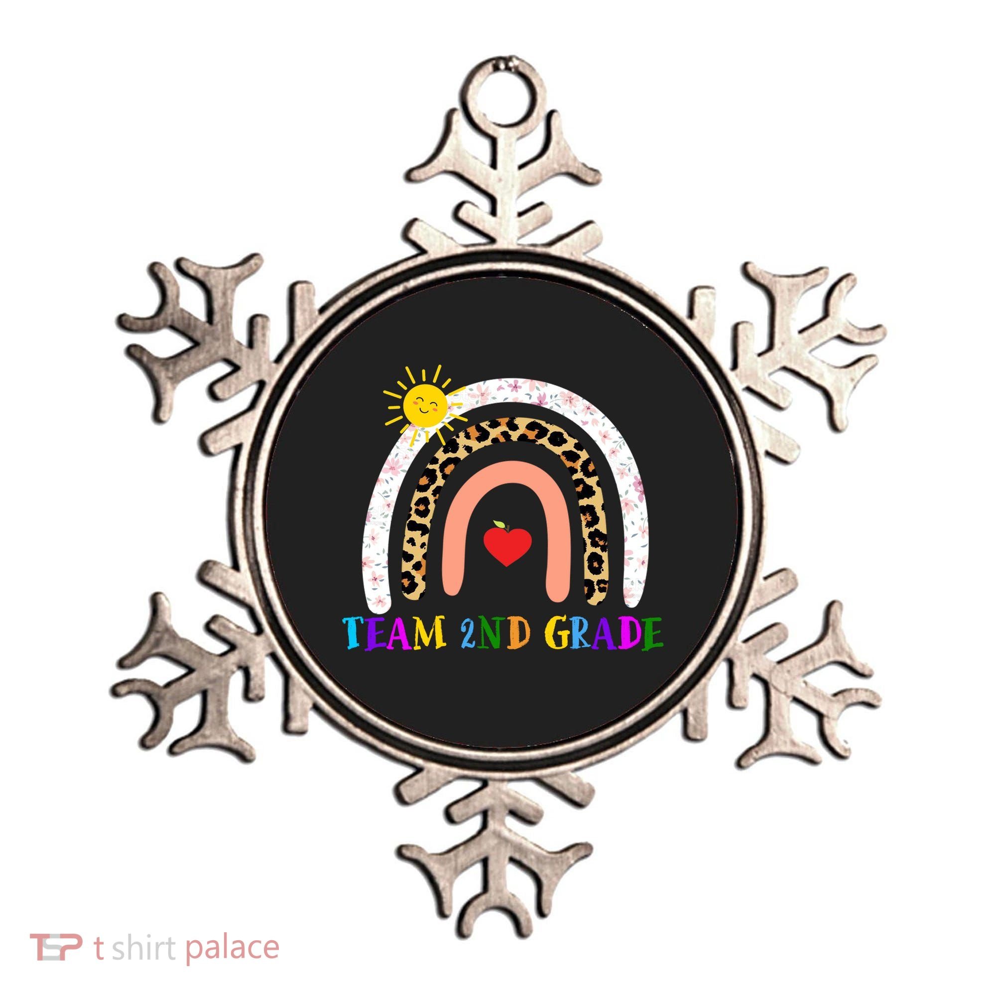 Team 2nd Grade Cute Rainbow Teachers Students Ornament