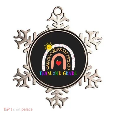 Team 2nd Grade Cute Rainbow Teachers Students Ornament
