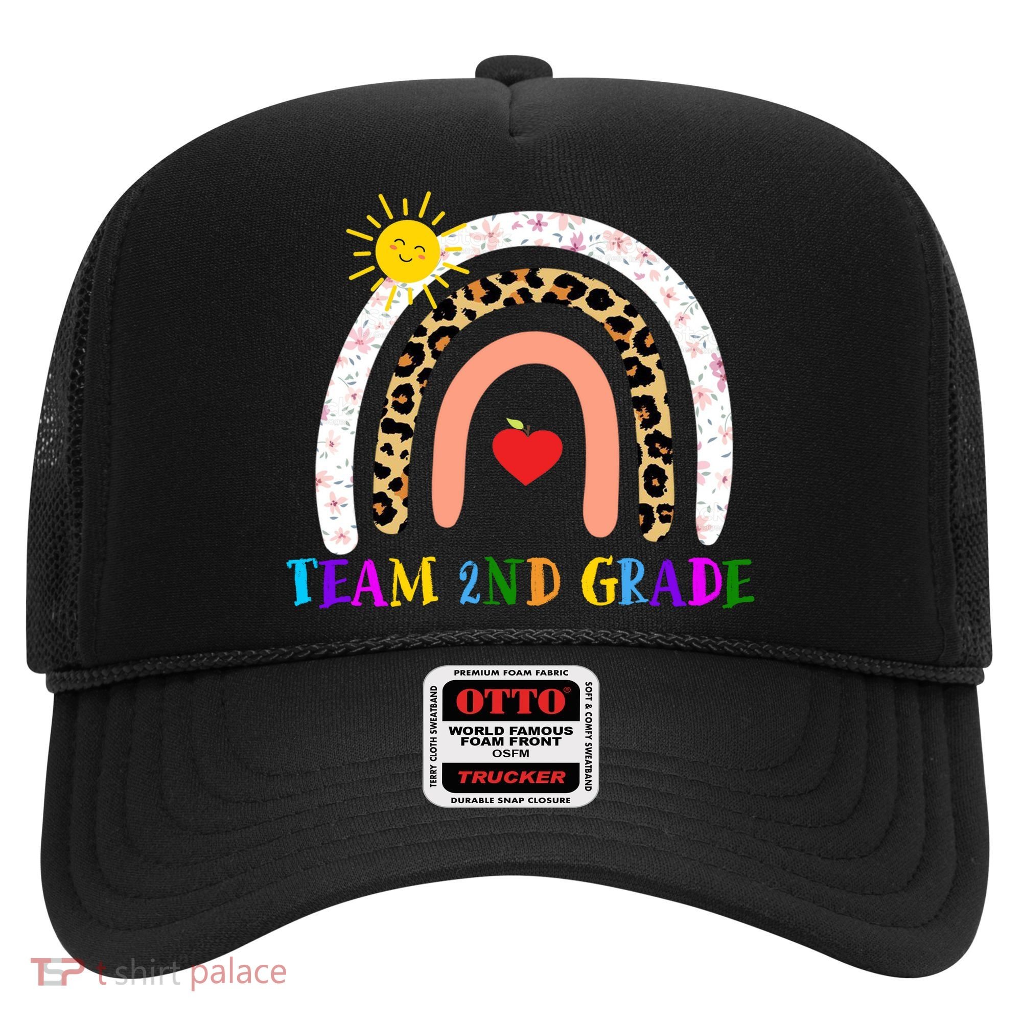 Team 2nd Grade Cute Rainbow Teachers Students Hat