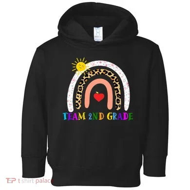 Team 2nd Grade Cute Rainbow Teachers Students Toddler Hoodie